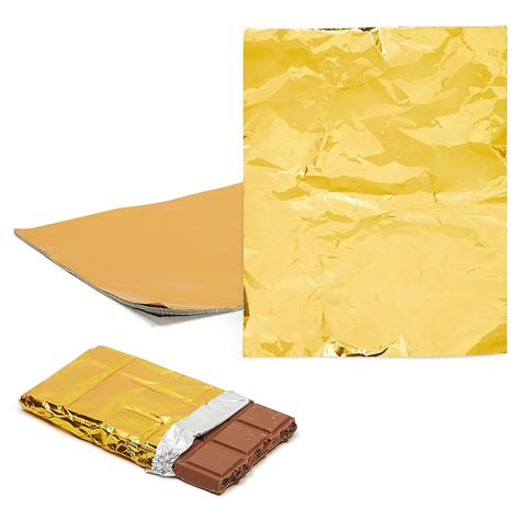100 Pieces Gold Foil Chocolate Wrapper for DIY Caramels, Sweets, 6 x 7. ...