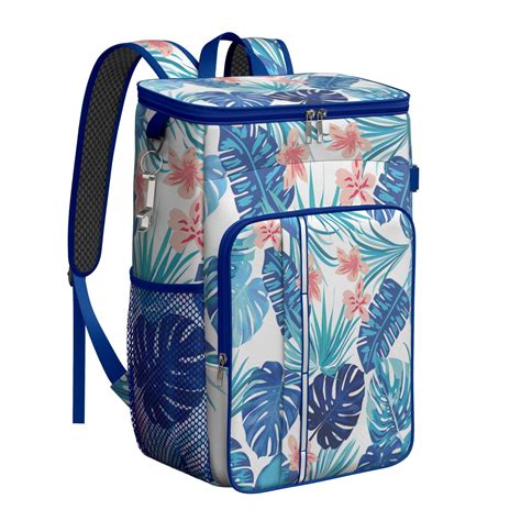 Botanical Leafy Soft Cooler Backpack - 20L, Multiple Pockets for Organized Storage, Leakproof ...