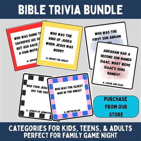 Kids Bible Trivia Games for Sunday School Bible Activities for ...