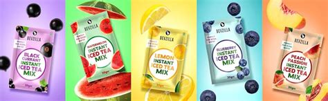 Bevzilla Instant Ice Tea & Bottle Pack with 5 Flavoured Sachets| Black ...
