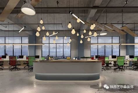 140平工业风办公室装修设计用蓝与黑强调了空间的个性-办公室装修风格-卓创建筑装饰