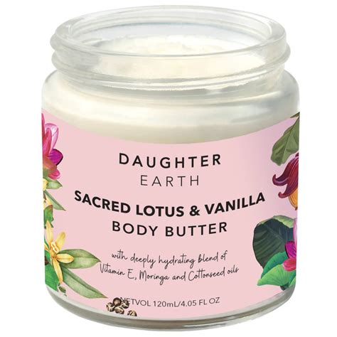 DAUGHTER EARTH Sacred Lotus & Vanilla Body Butter | Hydrating Blend of ...