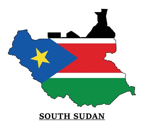 South Sudan National Flag Map Design, Illustration Of South Sudan ...