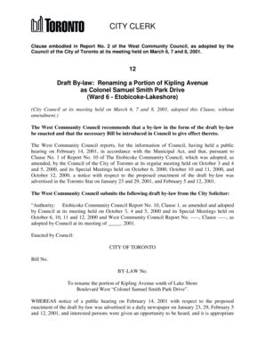 Fillable Online toronto By-law: Renaming a Portion of Kipling Avenue ...