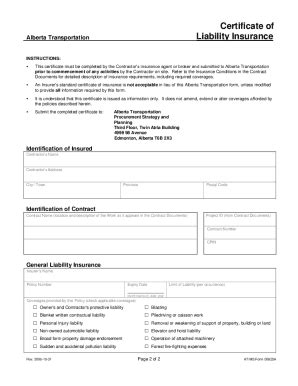 Liability Insurance Certificate Form 的图像结果