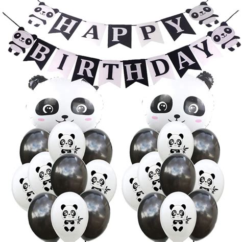 Panda Birthday Decorations Party Supplies,Panda Birthday Mylar Balloon ...
