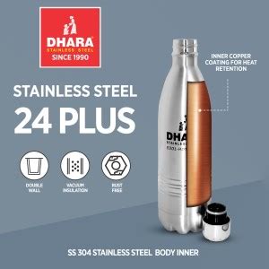 Dhara Stainless Steel Vacuum Insulated 24 PLUS Hot And Cold Thermosteel ...