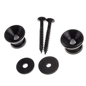 FABLOFT 2X 2 Black Acoustic Guitar Bass End Pin Strap Lock Buttons ...