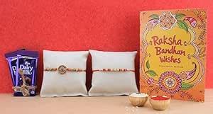 SFU E Com Set Of 2 Rakhi With Cadbury Dairy Milk Chocolate & Greeting ...