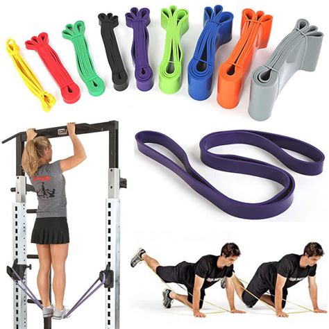 Heavy Duty Resistance Band Loop Power Gym Fitness Exercise Yoga Workout ...