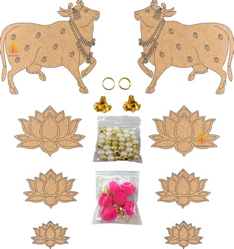 Rise N Shine Pichwai Cow Pine MDF Cutouts, Pichwai Painting MDF Cutouts ...