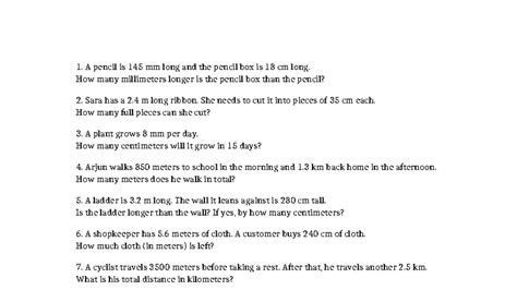 Length Conversion Questions (Math 101) - Studocu