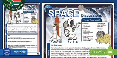 Space: Morning Ring Discussion Sheets (teacher made)
