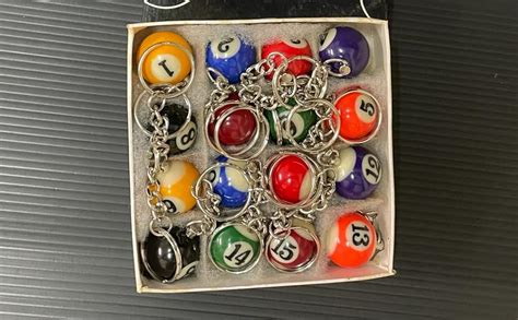 Laxmi Ganesh Billiard LGB Snooker and Pool Ball Key Chain Ring box Size ...