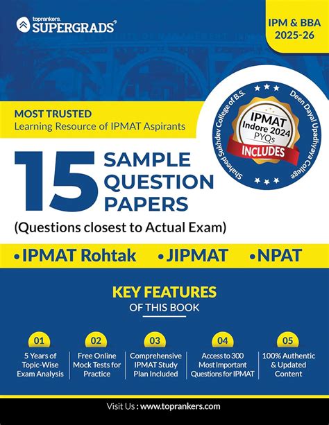 Buy 15 Sample Question Papers For IPMAT Rohtak, JIPMAT & NPAT by ...