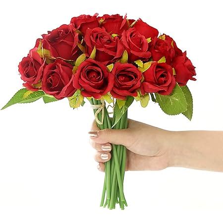 Buy TIED RIBBONS Artificial PE 10 Bunch Rose Flowers (Multicolour, 8cm ...