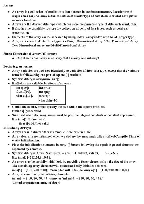Unit-2 Notes on Arrays, Structures, and Pointers - PPS - Studocu