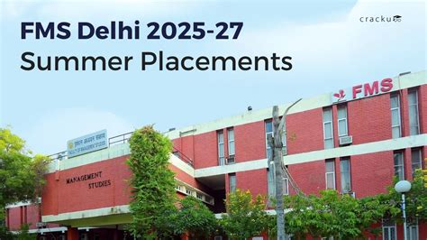 FMS Delhi Summer Placements 2025-27, Average Stipend 3.42L