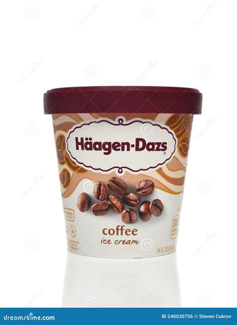 IRVINE, CALIFORNIA - 27 JAN 2022: a Carton of Haagen-Dazs Coffee Ice ...