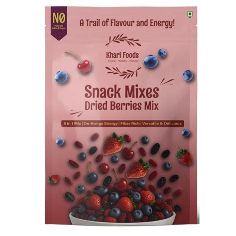 Khari Foods Dried Berries Snack Trail Mix, Goodness of Cranberries ...