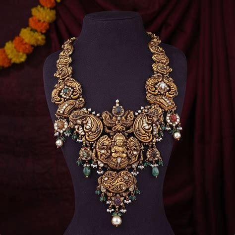 Antique Statement Long Necklace – Sri Vasavi Thanga Maaligai