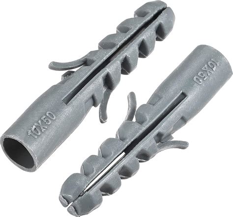100 pcs 10x50mm Screw Plastic Anchor Expansion Pipe Tube Wall Plugs ...