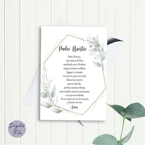 Padre Nuestro, Spanish the Lord's Prayer , Oración Del Padre Nuestro ...