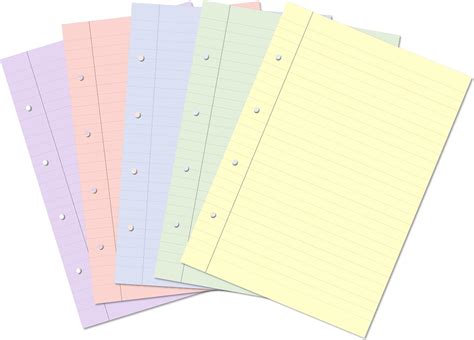 A4 Refill Pack Assorted Colour Lined Notepapers Dyslexia Tinted Writing ...