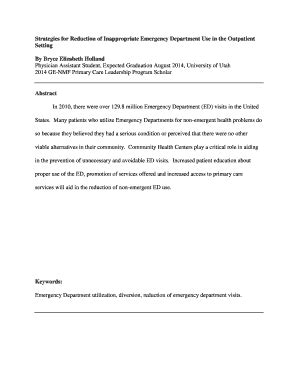 Fillable Online Strategies for Reduction of Inappropriate Emergency ...