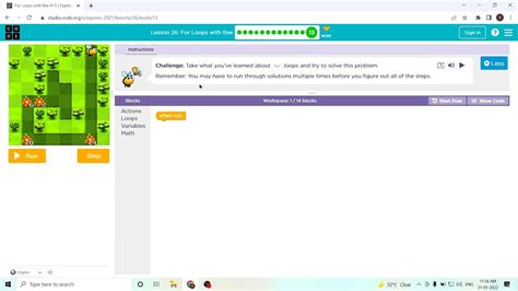 Code.org Lesson 25 The Bee Answers 的图像结果