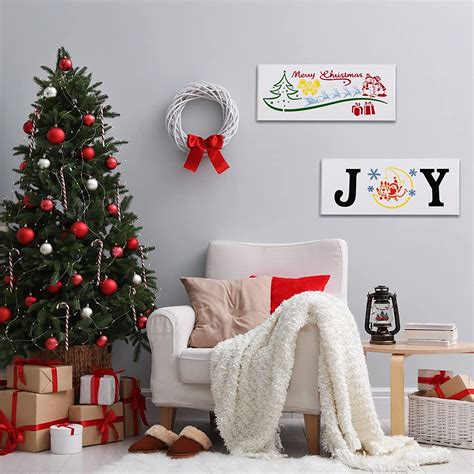Buy 14 Pieces Large Christmas Stencils for Painting on Wood Reusable ...