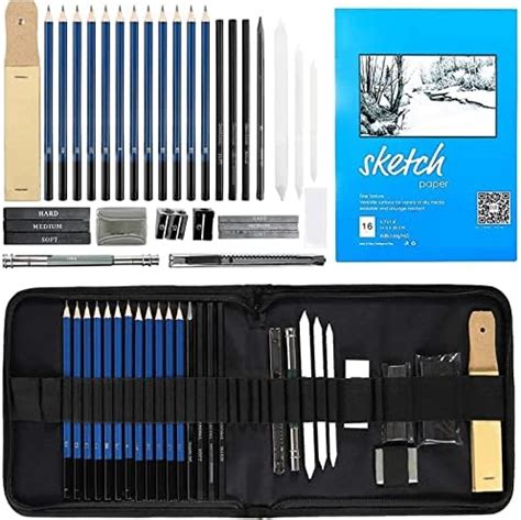 Corslet 36 Pc Art Sketching Kit Graphite Charcoal Drawing Pencil Set ...