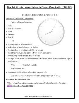 Cognitive Assessment Cheat Sheet-St Louis University Mental Status ...