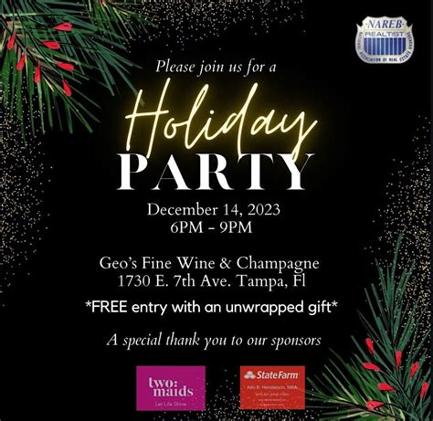 NAREB Tampa 4th Annual Holiday Party and Toy Drive, Geo's Fine Wine ...