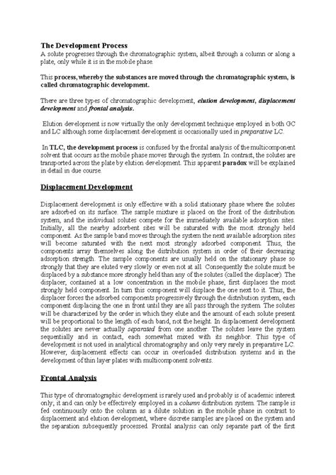 Chromatographic Development Techniques: Elution, Displacement & Frontal ...