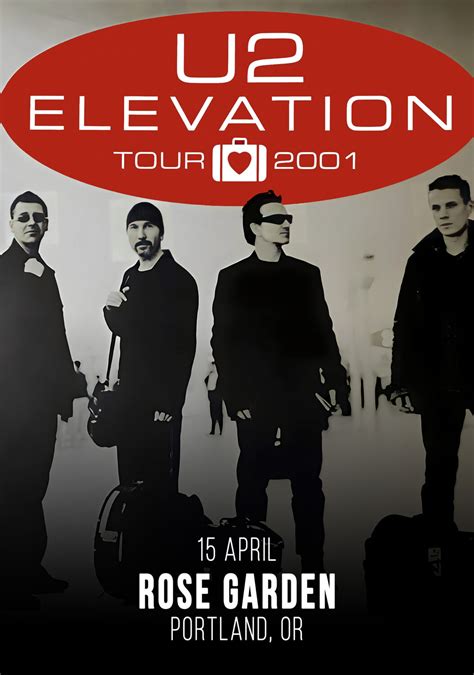 U2 Elevation 2001 Tour: PORTLAND OR Rose Garden Poster Print