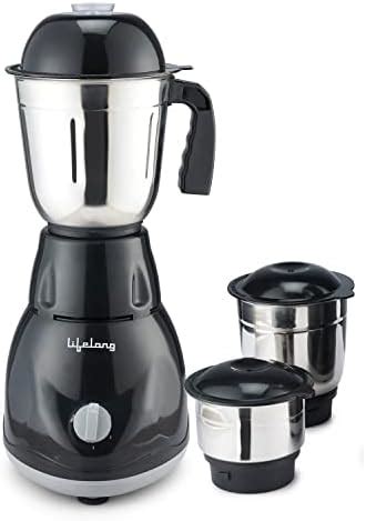 Buy Lifelong Power Pro Mixer Grinder, 500W, 3 Jars (White/ Grey) Online ...