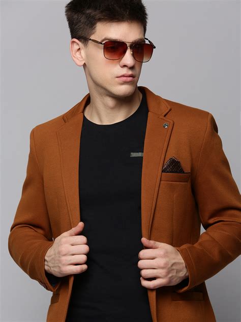 Buy Men's Tan Single-Breasted Casual Blazers Online | Showoffff
