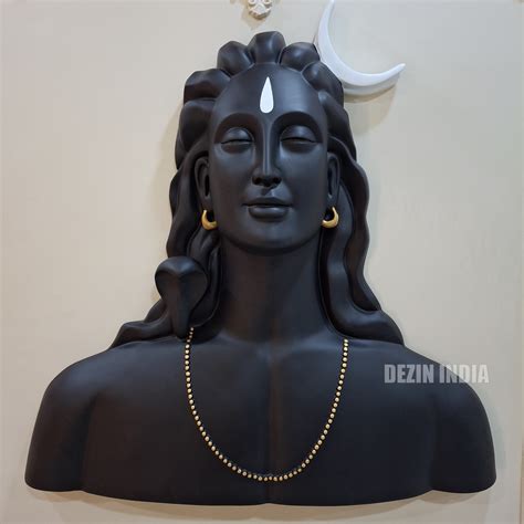 DA-44 Lord Adiyogi Wall Hanging Sculpture - 3x3ft (Black) – Dezin India