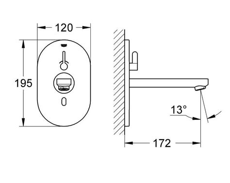 EUROSMART CE INFRARED WALL-MOUNT BASIN MIXER, AC - GROHE - ( CHROME ...