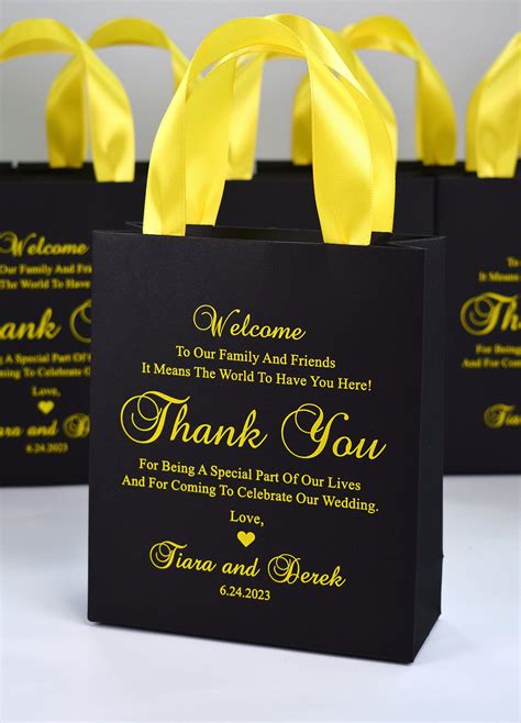 25 Wedding Welcome and Thank You Bags With Satin Ribbon - Etsy ...