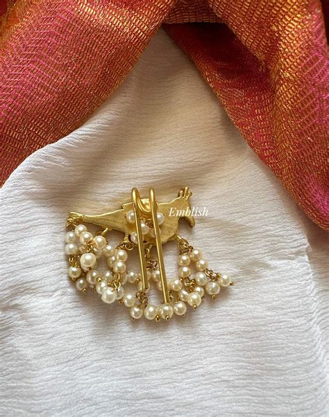 Royal Kundan Jadau Peacock Pearl Hanging Juda Pin Pearl Hair Choti