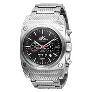 Adee Kaye Men's AK8020-MB BLK Chronograph Stainless Steel Watch ...