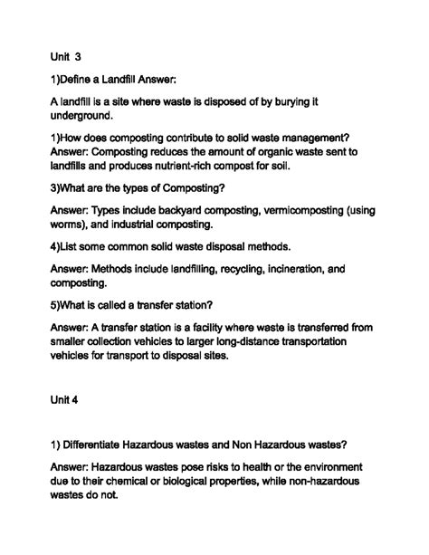 2 marks epc - Unit 3 1)Define a Landfill Answer: A landfill is a site ...