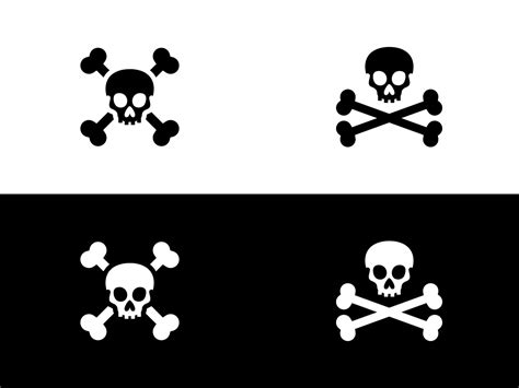 Simple skull and crossbones designs 16123883 Vector Art at Vecteezy