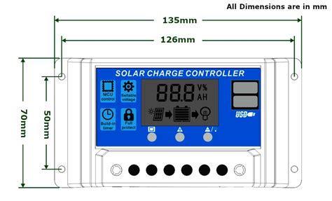Probots 12V/24V 30A PWM Solar Charge Controller Intelligent Digital LCD ...
