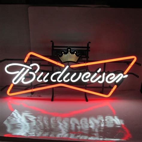 Budweiser Beer Neon Light Sign Crown Ex Cond Authentic Brewery Item ...