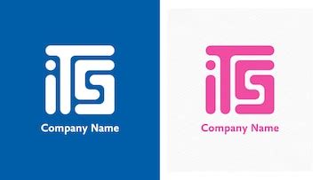 A blue and pink logo that says itg. | Premium Vector