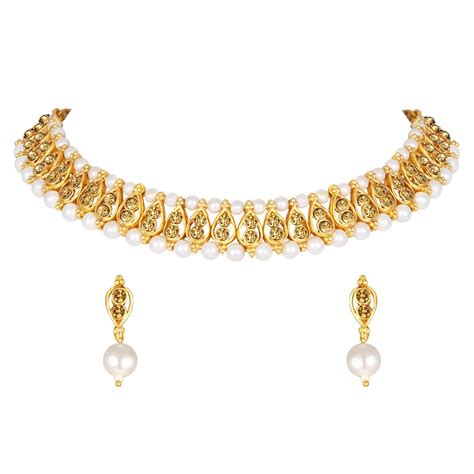 Buy Shining Diva Fashion Latest Choker Design Necklace Set For Women ...