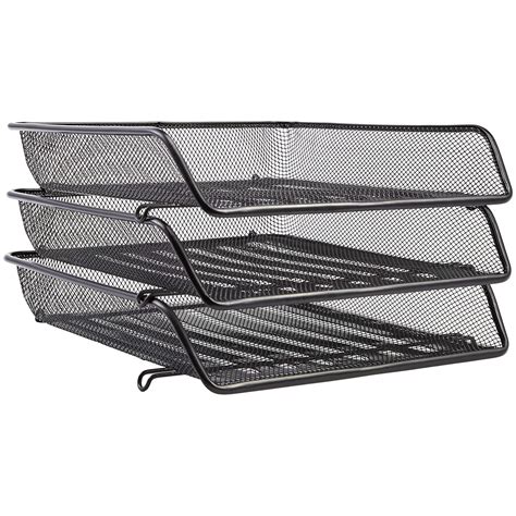 AmazonBasics Mesh Triple Stacking Office Tray Organizer : Amazon.in ...